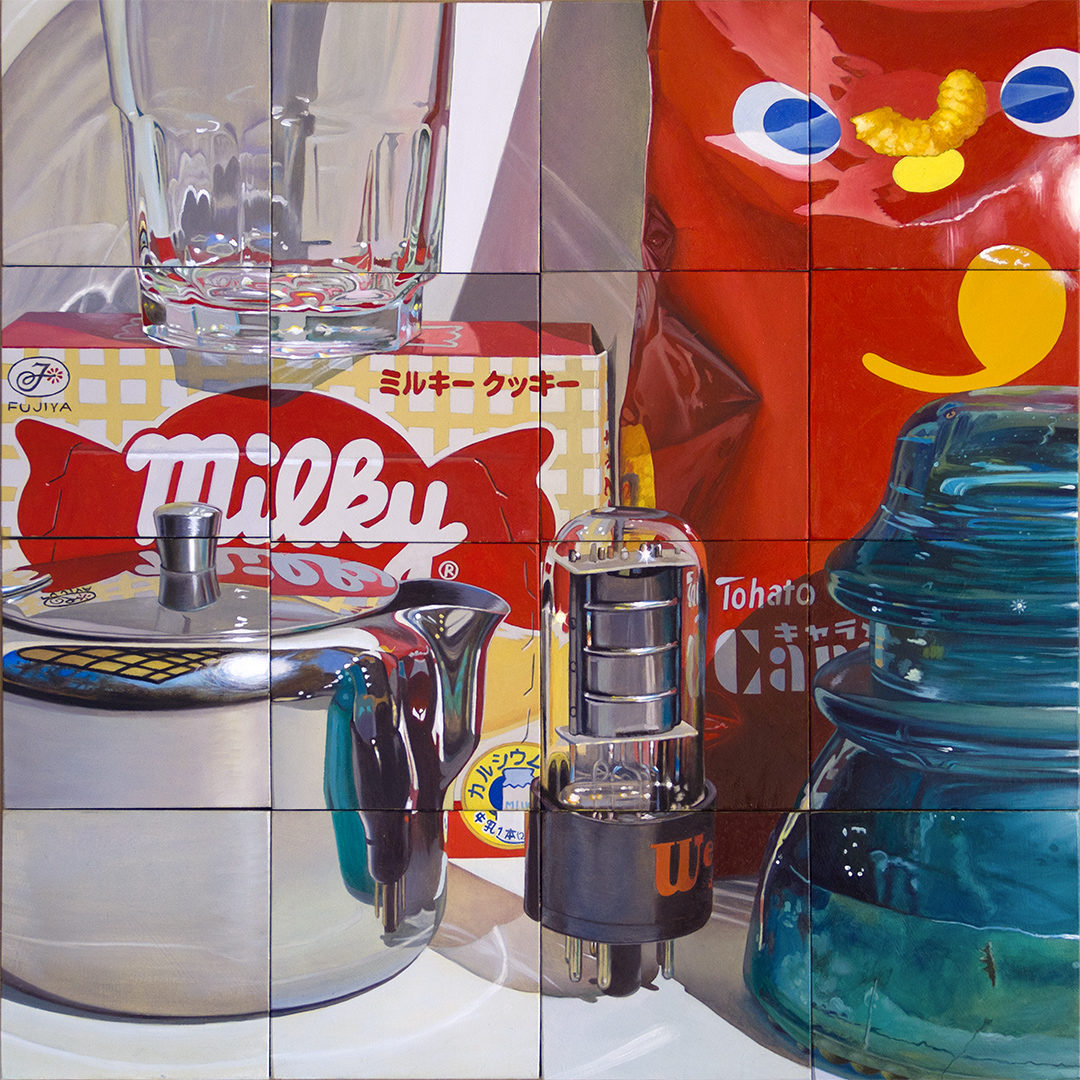 Metal and Glass with Japanese Snacks